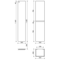 Пенал Sancos Urban PUR35W 35, подвесной, белый глянец