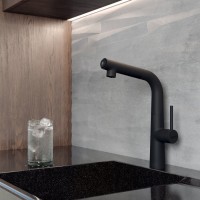 Смеситель Iddis Pure PURBLFBi05 для кухонной мойки с каналом для фильтрованной воды, черный
