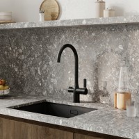 Смеситель для кухонной мойки Iddis Pure PURBLFJi05, с каналом для фильтрованной воды, черный матовый