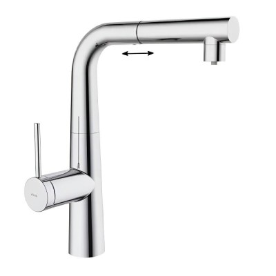 Смеситель Iddis Pure PURSBPFi05 для кухонной мойки, выдвижной излив, с подключением к фильтру, хром