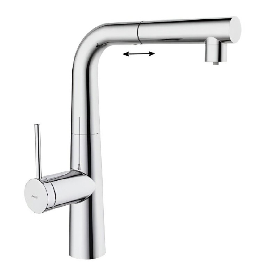 Смеситель Iddis Pure PURSBPFi05 для кухонной мойки, выдвижной излив, с подключением к фильтру, хром