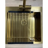 Ролл-мат на мойку Paulmark Step, 33 х 37.5 см, брашированное золото, R375-BG
