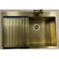 Ролл-мат на мойку Paulmark Pro, 33 х 40.5 см, брашированное золото, R405-BG