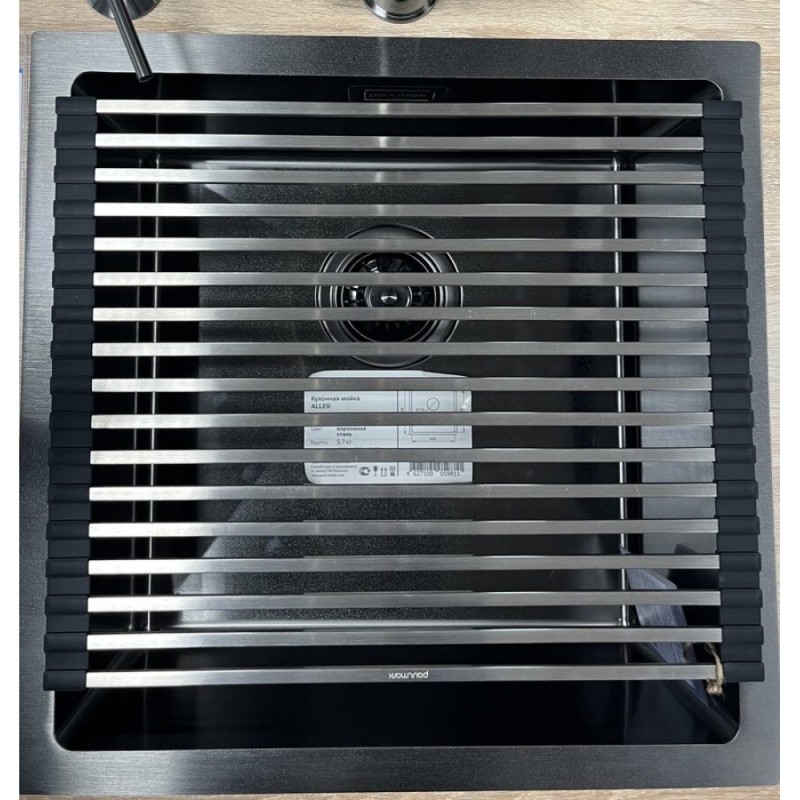 Ролл-мат на мойку Paulmark Pro, 33 х 40.5 см, воронёная сталь, R405-GM