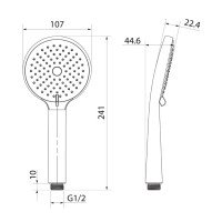 Душевая лейка Iddis Ray, белый матовый, RAY3F0Wi18