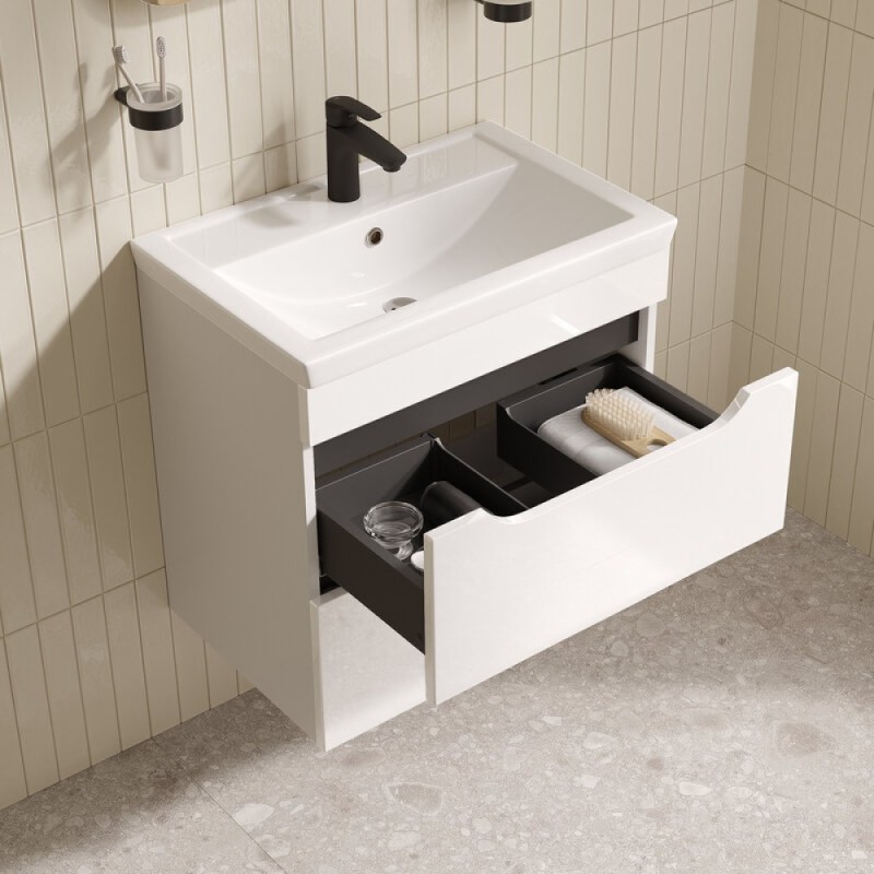 Тумба под раковину Iddis Ray RAY60W0i95, 60 см подвесная, белый