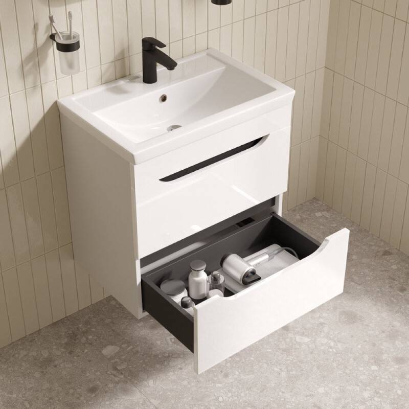 Тумба под раковину Iddis Ray RAY60W0i95, 60 см подвесная, белый