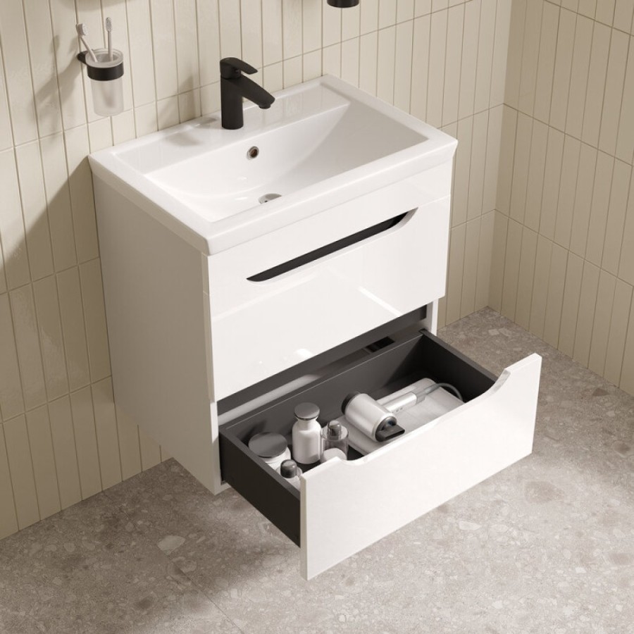 Тумба под раковину Iddis Ray RAY60W0i95, 60 см подвесная, белый
