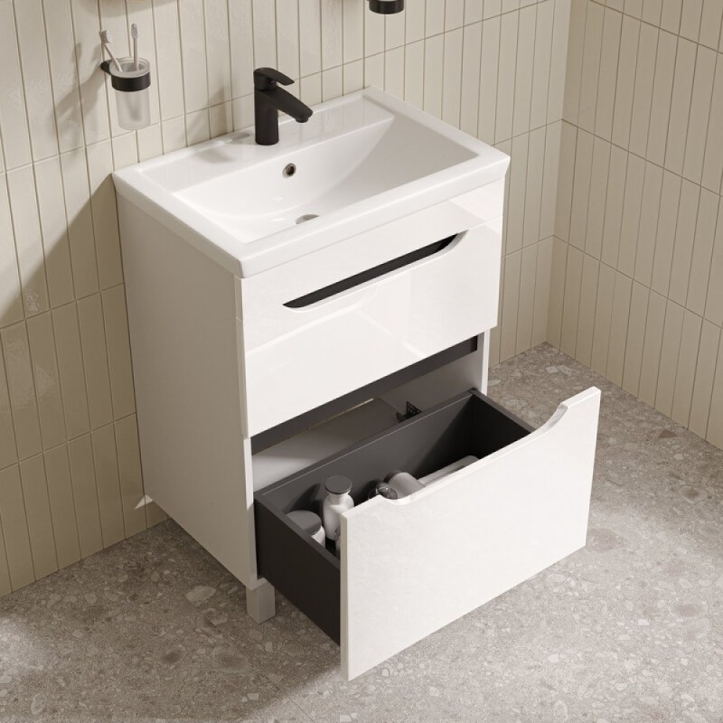 Тумба под раковину Iddis Ray RAY60WFi95, 60 см напольная, белый