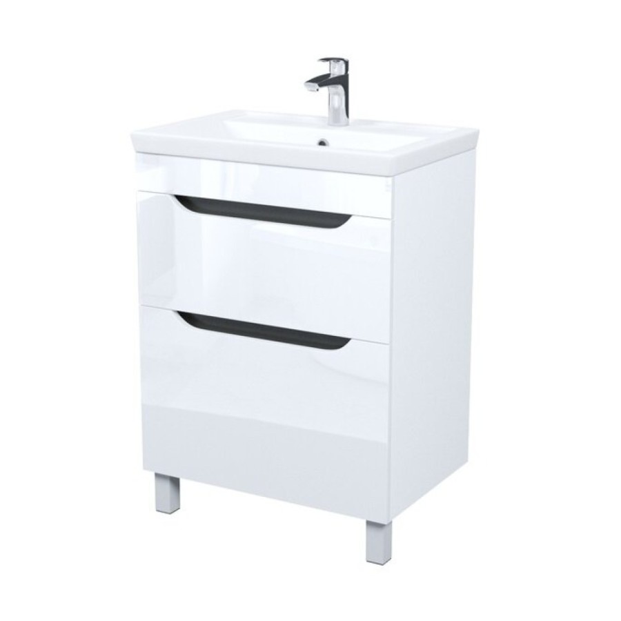 Тумба с раковиной Iddis Ray RAY60WFi95K, 60 см напольная, белый