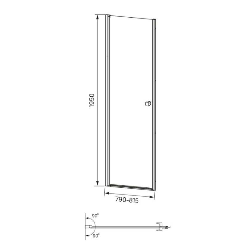 Душевая дверь Iddis Ray 80 x 195 см распашная, стекло прозрачное, хром, RAY6CP8i69