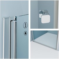 Душевая дверь Iddis Ray 90 x 195 см распашная, стекло прозрачное, хром, RAY6CP9i69