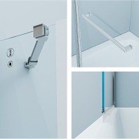 Шторка на ванну Iddis Ray 100 x 140 см распашная, стекло прозрачное, хром, RAY6CS0i90