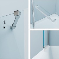 Шторка на ванну Iddis Ray 120 x 140 см распашная, стекло прозрачное, хром, RAY6CS2i90