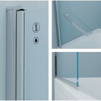 Шторка на ванну Iddis Ray 90 x 140 см распашная, стекло прозрачное, хром, RAY6CS9i90