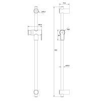 Душевая штанга Iddis Ray 70 см, хром, RAY70C0i17