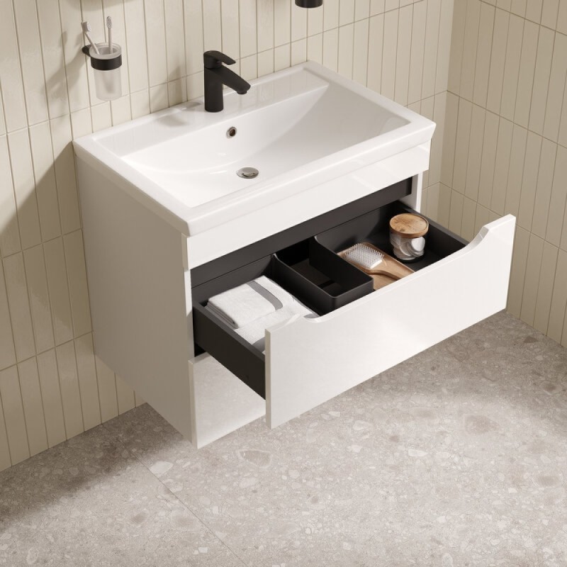 Тумба под раковину Iddis Ray RAY70W0i95, 70 см подвесная, белый