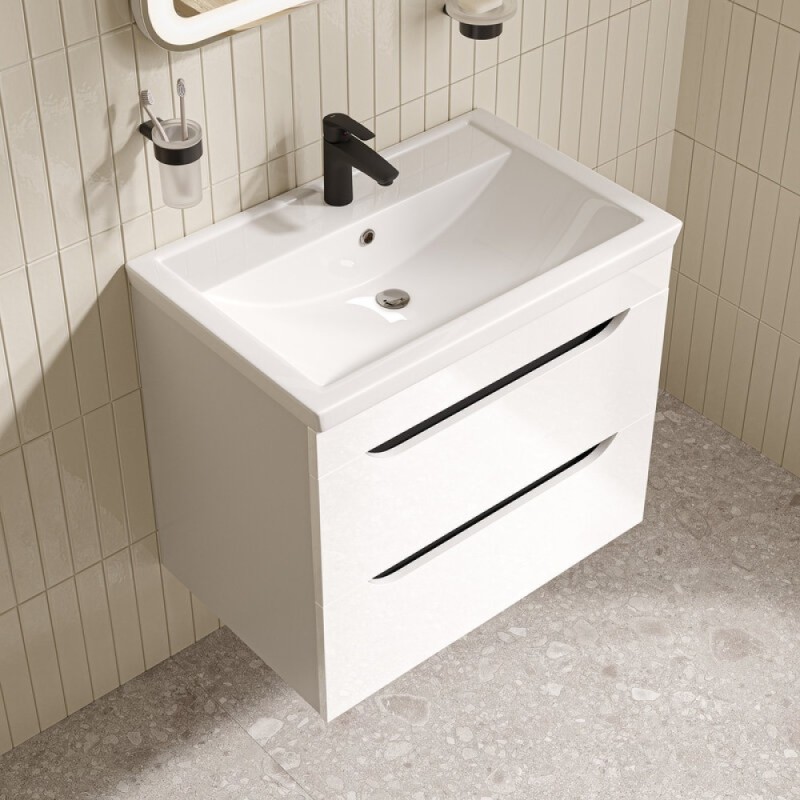 Тумба под раковину Iddis Ray RAY70W0i95, 70 см подвесная, белый