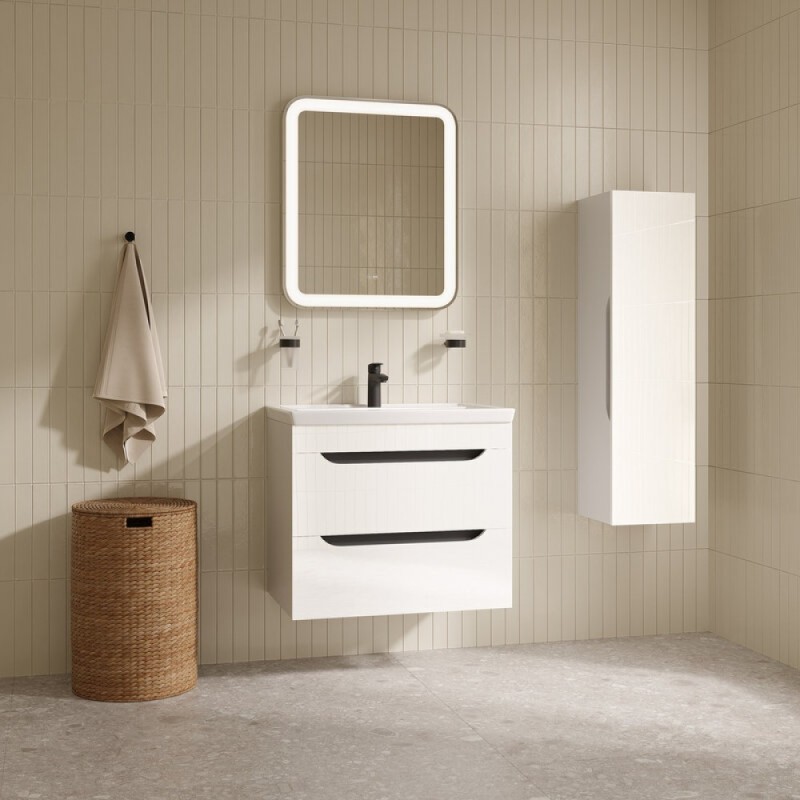 Тумба с раковиной Iddis Ray RAY70W0i95K, 70 см подвесная, белый