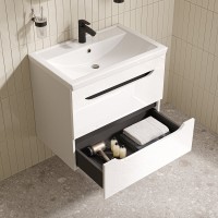Тумба с раковиной Iddis Ray RAY70W0i95K, 70 см подвесная, белый