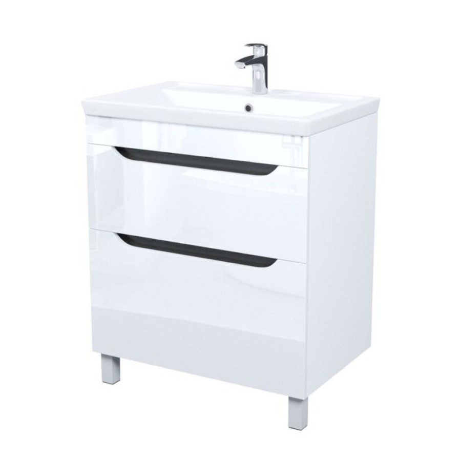 Тумба с раковиной Iddis Ray RAY70WFi95K, 70 см напольная, белый
