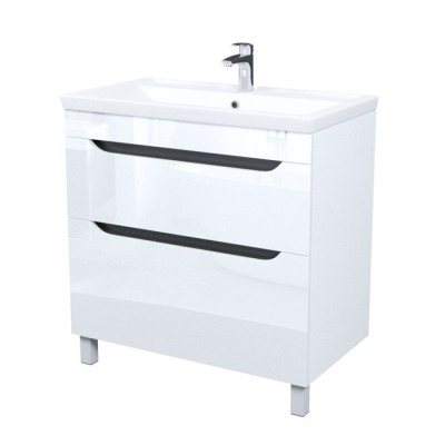 Тумба с раковиной Iddis Ray RAY80WFi95K, 80 см напольная, белый