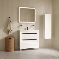 Тумба с раковиной Iddis Ray RAY80WFi95K, 80 см напольная, белый