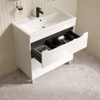 Тумба с раковиной Iddis Ray RAY80WFi95K, 80 см напольная, белый