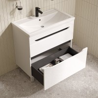 Тумба с раковиной Iddis Ray RAY80WFi95K, 80 см напольная, белый