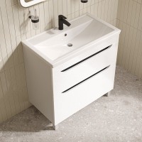 Тумба с раковиной Iddis Ray RAY80WFi95K, 80 см напольная, белый