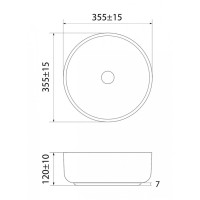 Раковина Iddis Ray 35.5 см накладная, серый матовый, RAYGM03i27