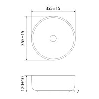 Раковина Iddis Ray 35.5 см накладная, белый, RAYWS03i27