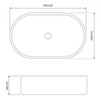 Раковина Iddis Ray 55.5 см, накладная, белый, RAYWS13i27