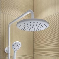 Душевая система Iddis Ray, верхний душ, с изливом, белый матовый, RAYWT3Fi06