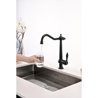 Смеситель Paulmark Retro Re213226-AN для кухонной мойки, под фильтр, антрацит