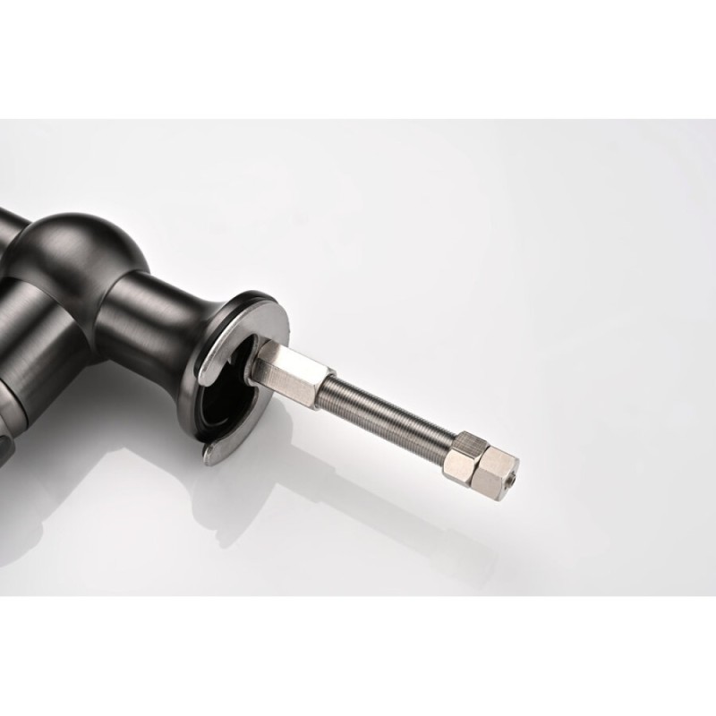 Смеситель Paulmark Retro Re213226-GM для кухонной мойки, под фильтр, вороненая сталь