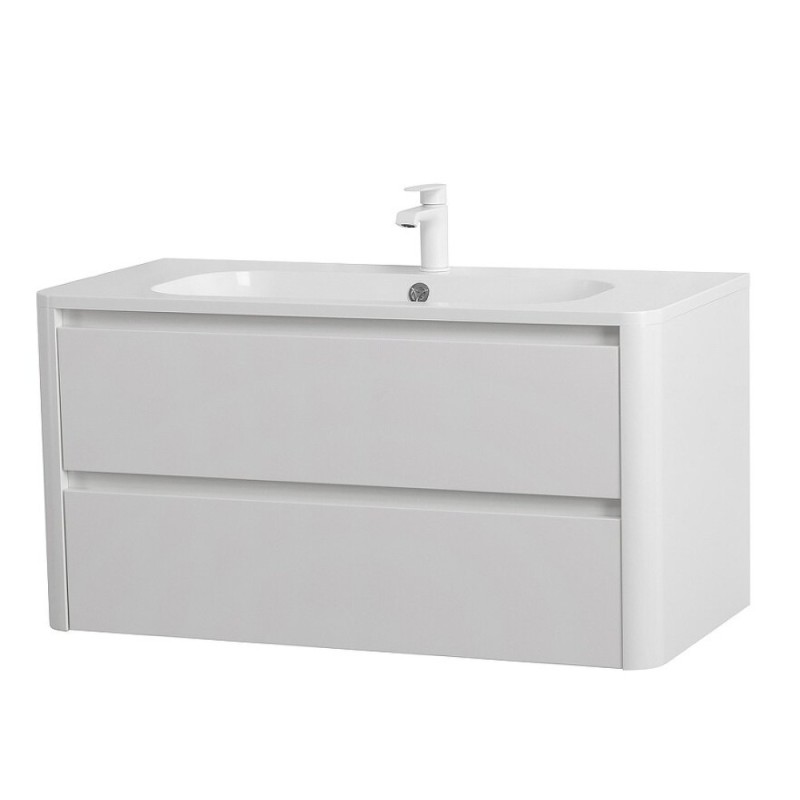 Тумба под раковину Cezares Relax-1000-2C-SO-BL, 100 см, подвесная, Bianco Lucido