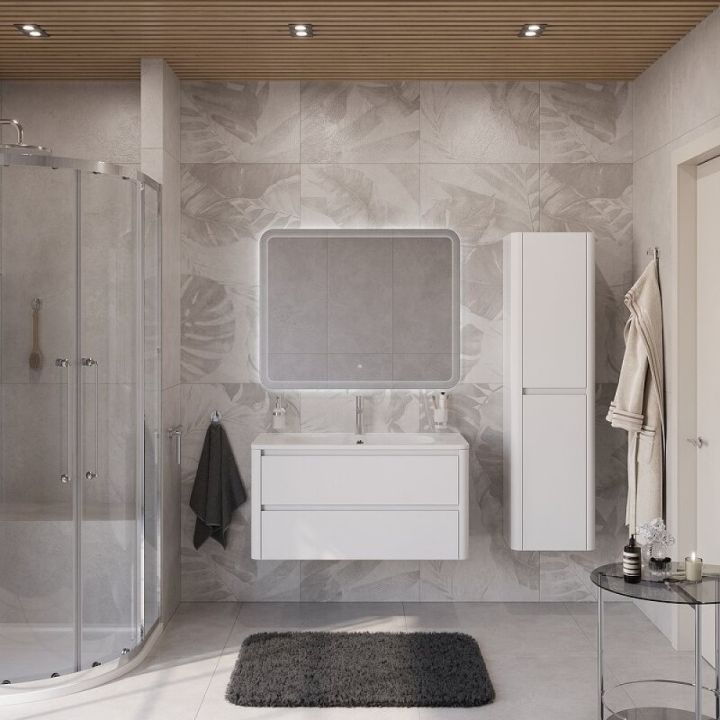 Тумба под раковину Cezares Relax-1000-2C-SO-BL, 100 см, подвесная, Bianco Lucido