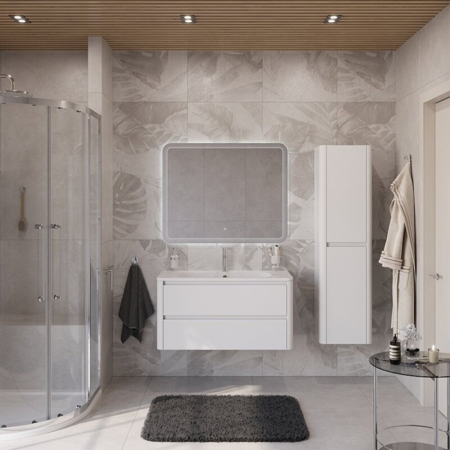 Тумба под раковину Cezares Relax-1000-2C-SO-BL, 100 см, подвесная, Bianco Lucido