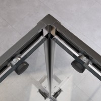 Душевой уголок Cezares RELAX-304-A-2-100-C-GM, 100 х 100 см, стекло прозрачное, профиль оружейная сталь