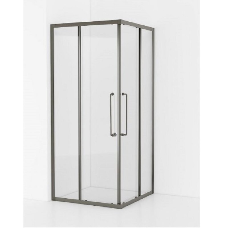Душевой уголок Cezares RELAX-304-A-2-80-C-GM, 80 х 80 см, стекло прозрачное, профиль оружейная сталь