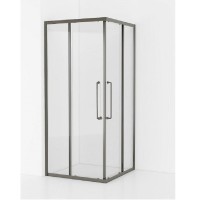 Душевой уголок Cezares RELAX-304-A-2-90-C-GM, 90 х 90 см, стекло прозрачное, профиль оружейная сталь