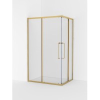 Душевой уголок Cezares RELAX-304-AH-2-120/90-C-BORO, 120 х 90 см, стекло прозрачное, профиль золото брашированное