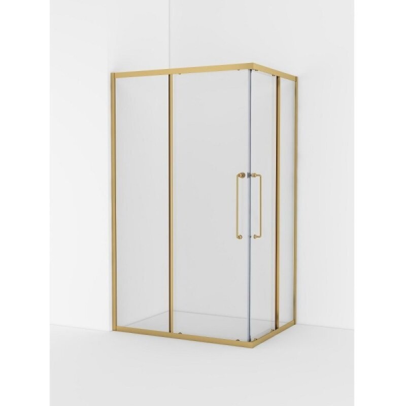 Душевой уголок Cezares RELAX-304-AH-2-120/90-C-BORO, 120 х 90 см, стекло прозрачное, профиль золото брашированное