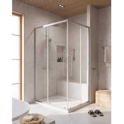 Душевой уголок Cezares RELAX-304-AH-2-120/90-C-CR, 120 х 90 см, стекло прозрачное, профиль хром