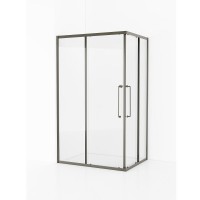 Душевой уголок Cezares RELAX-304-AH-2-120/90-C-GM, 120 х 90 см, стекло прозрачное, профиль оружейная сталь