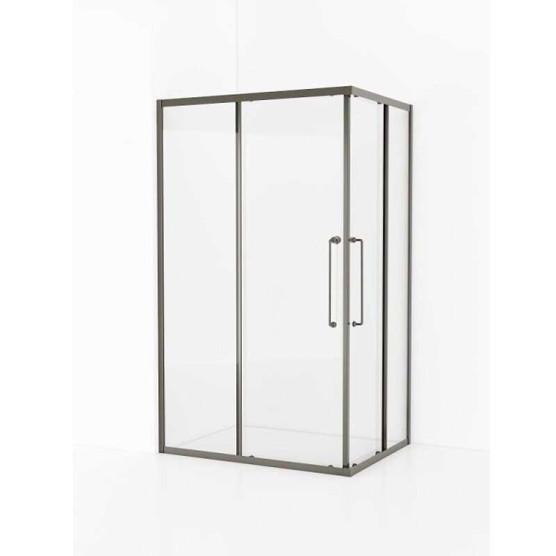 Душевой уголок Cezares RELAX-304-AH-2-120/90-C-GM, 120 х 90 см, стекло прозрачное, профиль оружейная сталь