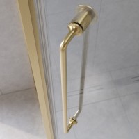 Душевой уголок Cezares RELAX-304-P-1-100-C-BORO, 100 х 100 см, стекло прозрачное, профиль золото брашированное