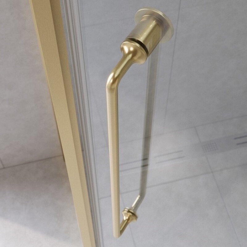 Душевой уголок Cezares RELAX-304-P-1-100-C-BORO, 100 х 100 см, стекло прозрачное, профиль золото брашированное