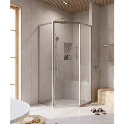 Душевой уголок Cezares RELAX-304-P-1-100-C-CR, 100 х 100 см, стекло прозрачное, профиль хром